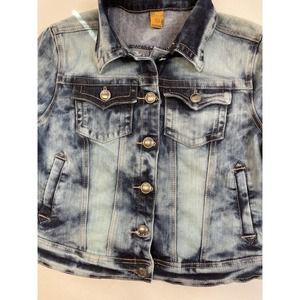 Vintage JouJou Women’s Short Mixed Wash Denim Jacket 90s Y2K Sz L